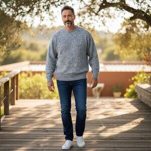 COTTON TRADERS Men's VINTAGE North Winds Shetland Wool Crewneck Sweater | Size L